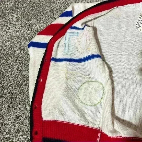 Girls Cardigan Sweater Button Down Schoolgirl, Athletic, Letterman, NWT Size M - Picture 7 of 9